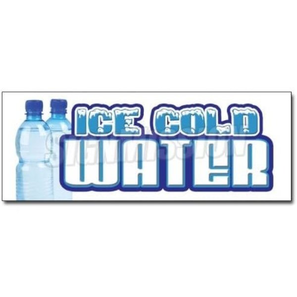 Signmission ICE COLD WATER DECAL sticker bottled water stand cart supplies trailer, D-24 Ice Cold Water D-24 Ice Cold Water